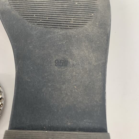 Torrid Rhinestone Ankle Strap Sandals 9.5 W Wide Womens Solid Black Open Toe - Picture 9 of 9